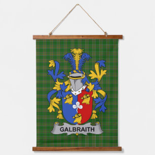Irisches Galbraith-Wappen Familienwappen Wandteppich Mit Holzrahmen