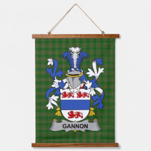 Irisches Gannon oder McGannon Wappen Familienwappe Wandteppich Mit Holzrahmen