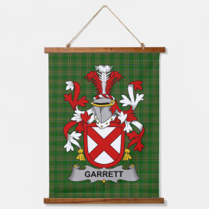 Irisches Garrett-Wappen Familienwappen Wandteppich Mit Holzrahmen