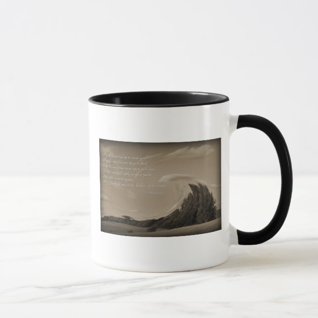 Irisches Gebet auf einer Kaffeetasse im (Rechts)