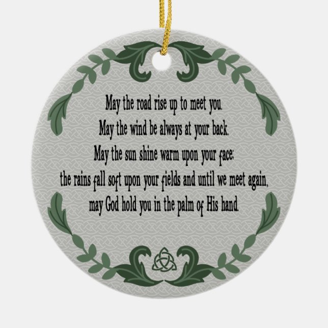 Irisches Gebet Segen Erinnerung an die Liebe Keramik Ornament (Vorne)