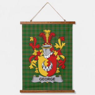 Irisches George Wappen Familienwappen Wandteppich Mit Holzrahmen
