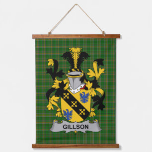 Irisches Gillson-Wappen Familienwappen Wandteppich Mit Holzrahmen