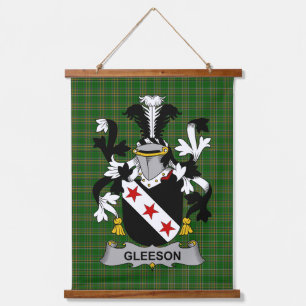 Irisches Gleeson oder O_Glissane Wappen Familienwa Wandteppich Mit Holzrahmen