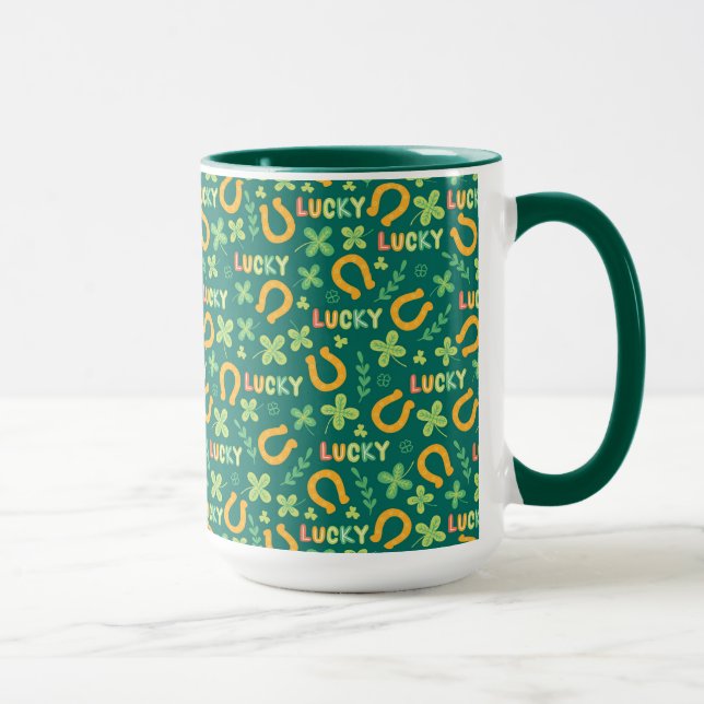 Irisches GLÜCKLICHES grünes Muster Tasse (Rechts)