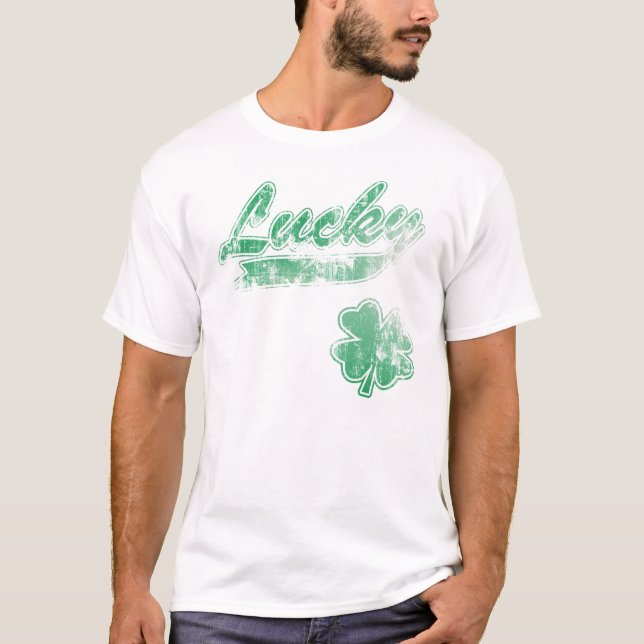 Irisches glückliches Kleeblatt T-Shirt (Vorderseite)
