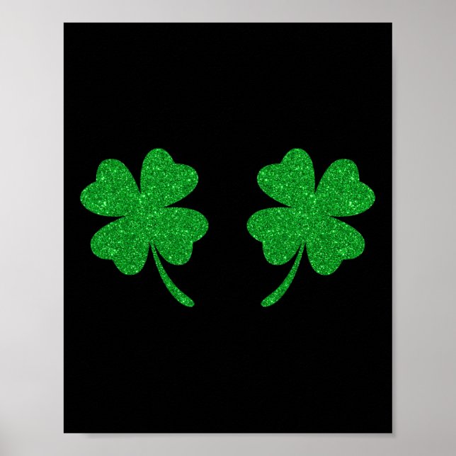 Irisches Glückskleeblatt Brustklee St. Patricks Da Poster (Vorne)