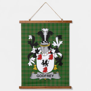 Irisches Godfrey (von Bushfield) Wappen Familien C Wandteppich Mit Holzrahmen
