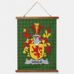Irisches Gould Wappen Familienwappen Wandteppich Mit Holzrahmen