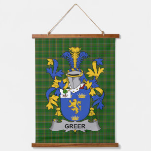 Irisches Greer Wappen Familienwappen Wandteppich Mit Holzrahmen