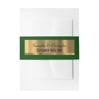 Irisches Grün und Goldpersonalisierte Hochzeit Einladungsbanderole