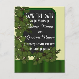 Irisches grünes Kleeblatt Save the Date Ankündigungspostkarte