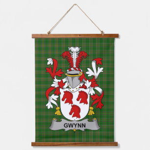Irisches Gwynn Wappen Familienwappen Wandteppich Mit Holzrahmen
