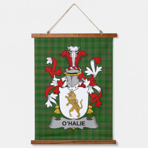 Irisches Halie oder O_Halie Wappen Familienwappen Wandteppich Mit Holzrahmen