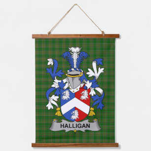 Irisches Halligan oder O_Halligan Wappen Familien  Wandteppich Mit Holzrahmen