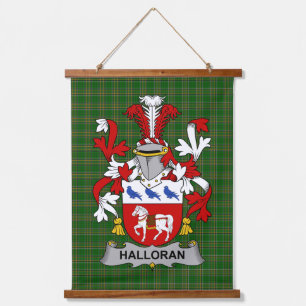 Irisches Halloran oder O_Halloran Wappen Familien  Wandteppich Mit Holzrahmen