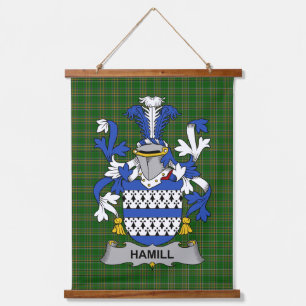 Irisches Hamill Wappen Familienwappen Wandteppich Mit Holzrahmen