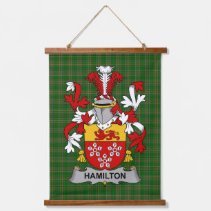 Irisches Hamilton-Wappen Familienwappen Wandteppich Mit Holzrahmen