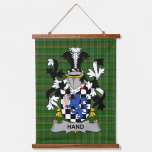 Irisches Hand- oder McClave-Wappen Familienwappen Wandteppich Mit Holzrahmen