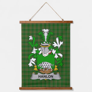 Irisches Hanlon oder O_Hanlon Wappen Familienwappe Wandteppich Mit Holzrahmen