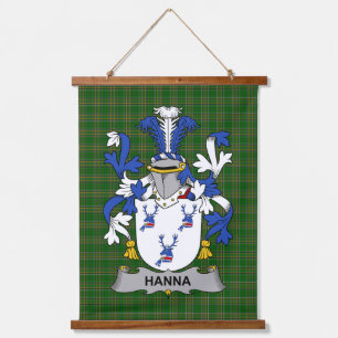 Irisches Hanna oder O_Hanna Wappen Familienwappen Wandteppich Mit Holzrahmen