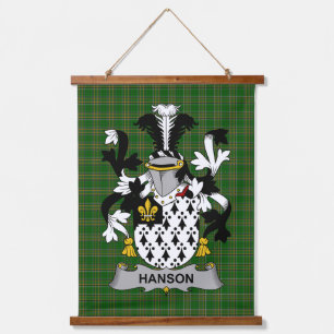 Irisches Hanson oder O_Hanson Wappen Familienwappe Wandteppich Mit Holzrahmen