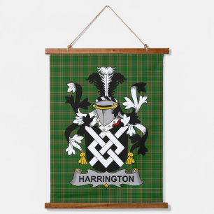 Irisches Harrington-Wappen Familienwappen Wandteppich Mit Holzrahmen