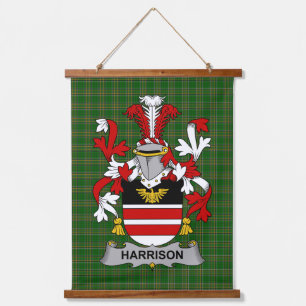 Irisches Harrison Wappen Familienwappen Irisch Har Wandteppich Mit Holzrahmen
