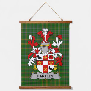 Irisches Hartley oder O_Hartley Wappen Familienwap Wandteppich Mit Holzrahmen