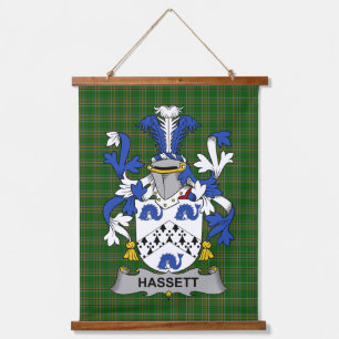 Irisches Hassett oder Hasset Wappen Familienwappen Wandteppich Mit Holzrahmen