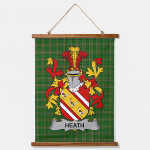 Irisches Heath-Wappen Familienwappen Wandteppich Mit Holzrahmen