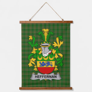 Irisches Heffernan oder O_Heffernan Wappen Familie Wandteppich Mit Holzrahmen