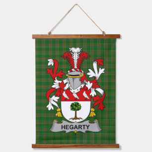 Irisches Hegarty oder O_Hagerty Wappen Familienwap Wandteppich Mit Holzrahmen