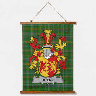 Irisches Heyne oder O_Heyne Wappen Familienwappen Wandteppich Mit Holzrahmen