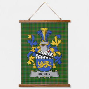 Irisches Hickey oder O_Hickey Wappen Familienwappe Wandteppich Mit Holzrahmen