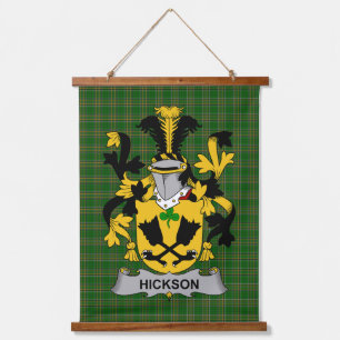 Irisches Hickson-Wappen Familienwappen Wandteppich Mit Holzrahmen