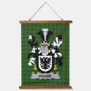 Irisches Hoare-Wappen Familienwappen Wandteppich Mit Holzrahmen
