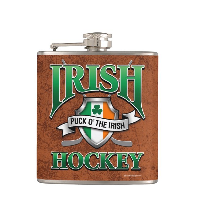 Irisches Hockey Flachmann (Vorderseite)
