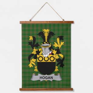 Irisches Hogan oder O_Hogan Wappen Familienwappen Wandteppich Mit Holzrahmen