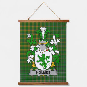 Irisches Holmes Wappen Familienwappen Wandteppich Mit Holzrahmen