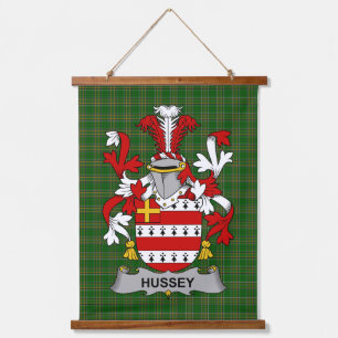 Irisches Hussey oder O_Hosey Wappen Familienwappen Wandteppich Mit Holzrahmen
