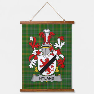 Irisches Hyland oder O_Hyland Wappen Familienwappe Wandteppich Mit Holzrahmen
