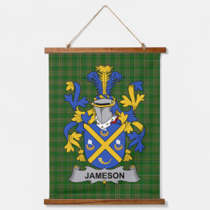 Irisches Jameson-Wappen Familienwappen Wandteppich Mit Holzrahmen