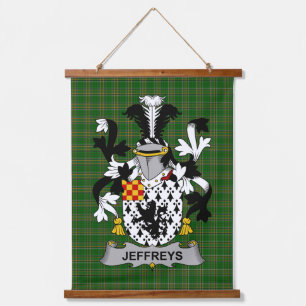 Irisches Jeffreys Wappen Familienwappen Wandteppich Mit Holzrahmen