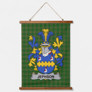 Irisches Jephson-Wappen Familienwappen Wandteppich Mit Holzrahmen