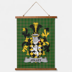 Irisches Jolley oder Jolly Wappen Familienwappen Wandteppich Mit Holzrahmen