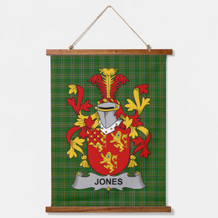 Irisches Jones Wappen Familienwappen Wandteppich Mit Holzrahmen