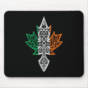 Irisches kanadisches Ahornblatt - Schwarzes Mousepad