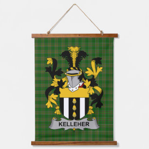 Irisches Kelleher oder O_Kelleher Wappen Familien  Wandteppich Mit Holzrahmen