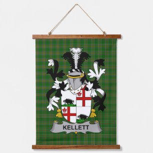 Irisches Kellett Wappen Familienwappen Wandteppich Mit Holzrahmen